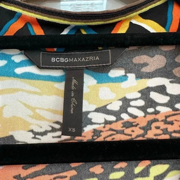 BCBGMAXAZRIA Y2K Daly Multicolor Leopard Wrap Dress Women’s Size XS - Picture 9 of 12